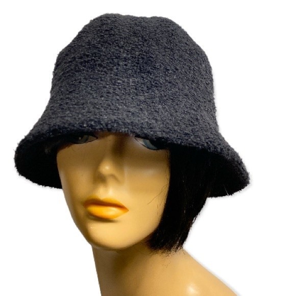 Bucket Hat Wool Blend Black Soft Textured OS unisex - Picture 10 of 10
